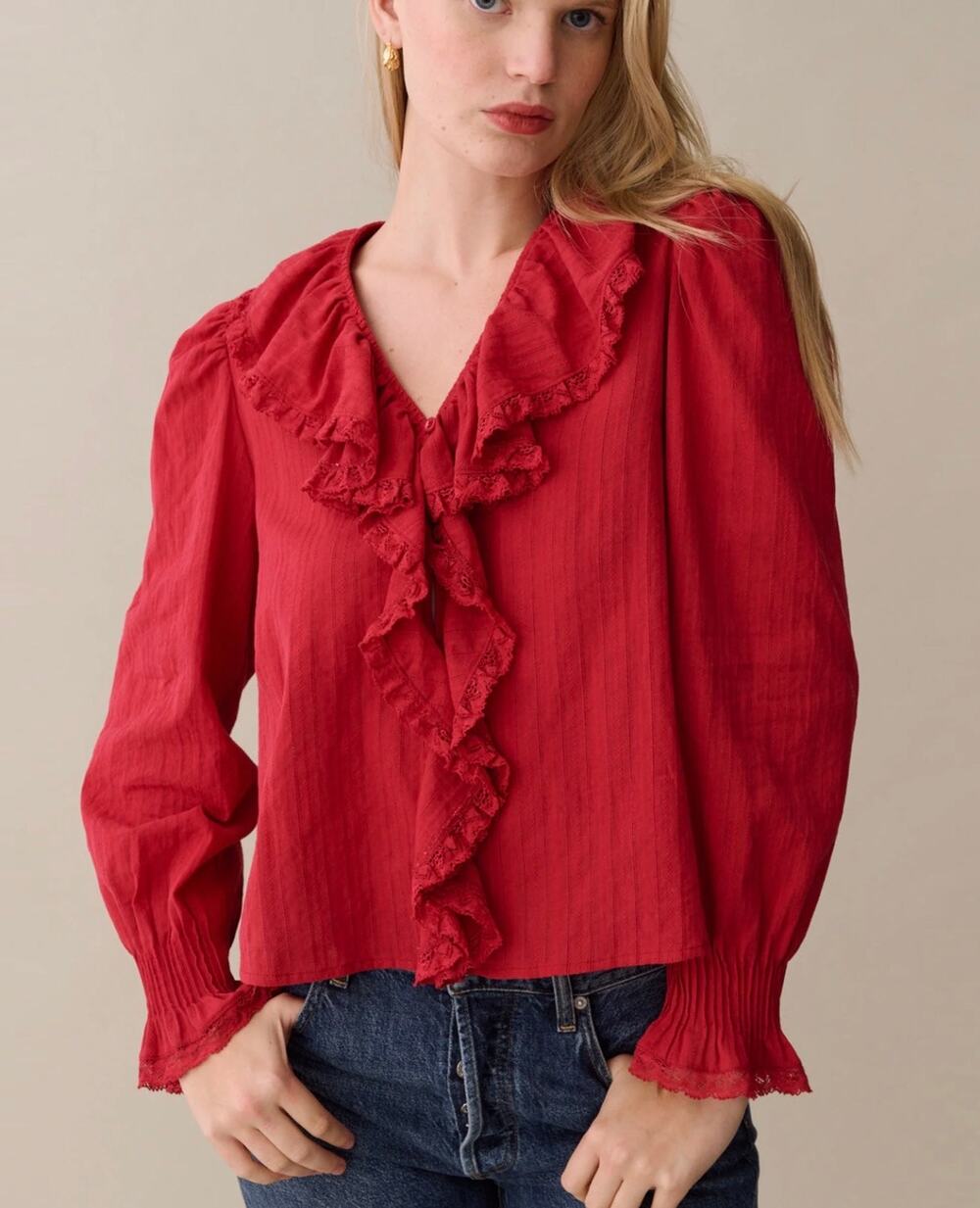 sorella Leda Cotton Top red size XS $147